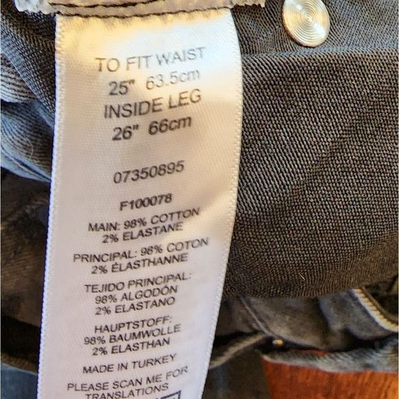 Asos black denim straight‎ leg jeans size 25 - Picture 6 of 7